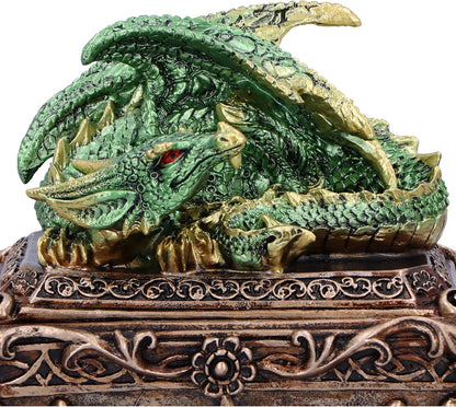 Nemesis Now Guardian of the Hoard Dragon on Box 13cm, Resin, Bronze, Cast in the Finest Resin, Expertly Hand-Painted