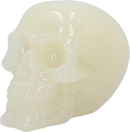 Nemesis Now Phosphorescent Glow in Dark Skull Figurine, Resin, Luminous Green, 13.5cm