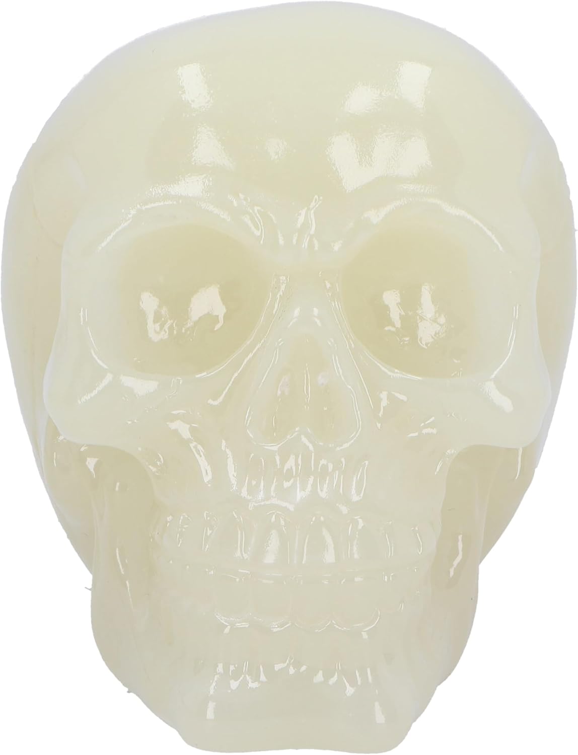 Nemesis Now Phosphorescent Glow in Dark Skull Figurine, Resin, Luminous Green, 13.5cm