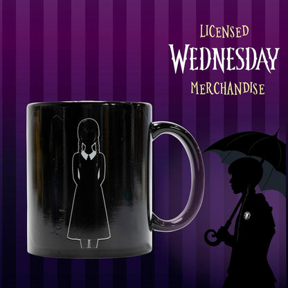 Blue Sky Studios Wednesday Colour Changing Coffee Mug, Heat Activated Ophelia Hall Stained Glass Window Design, Licensed Merchandise & Gift
