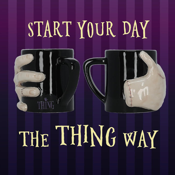 Blue Sky Studios Wednesday Ceramic Coffee Mug, 3D Thing Hand, Licensed Merchandise & Collectible Gift