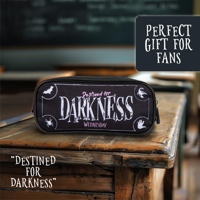 Blue Sky Studios Wednesday Pencil Pouch Wednesday Addams Gifts Merchandise Merch Small Travel Bag for Carrying Stationery Pens School Supplies Makeup - Darkness