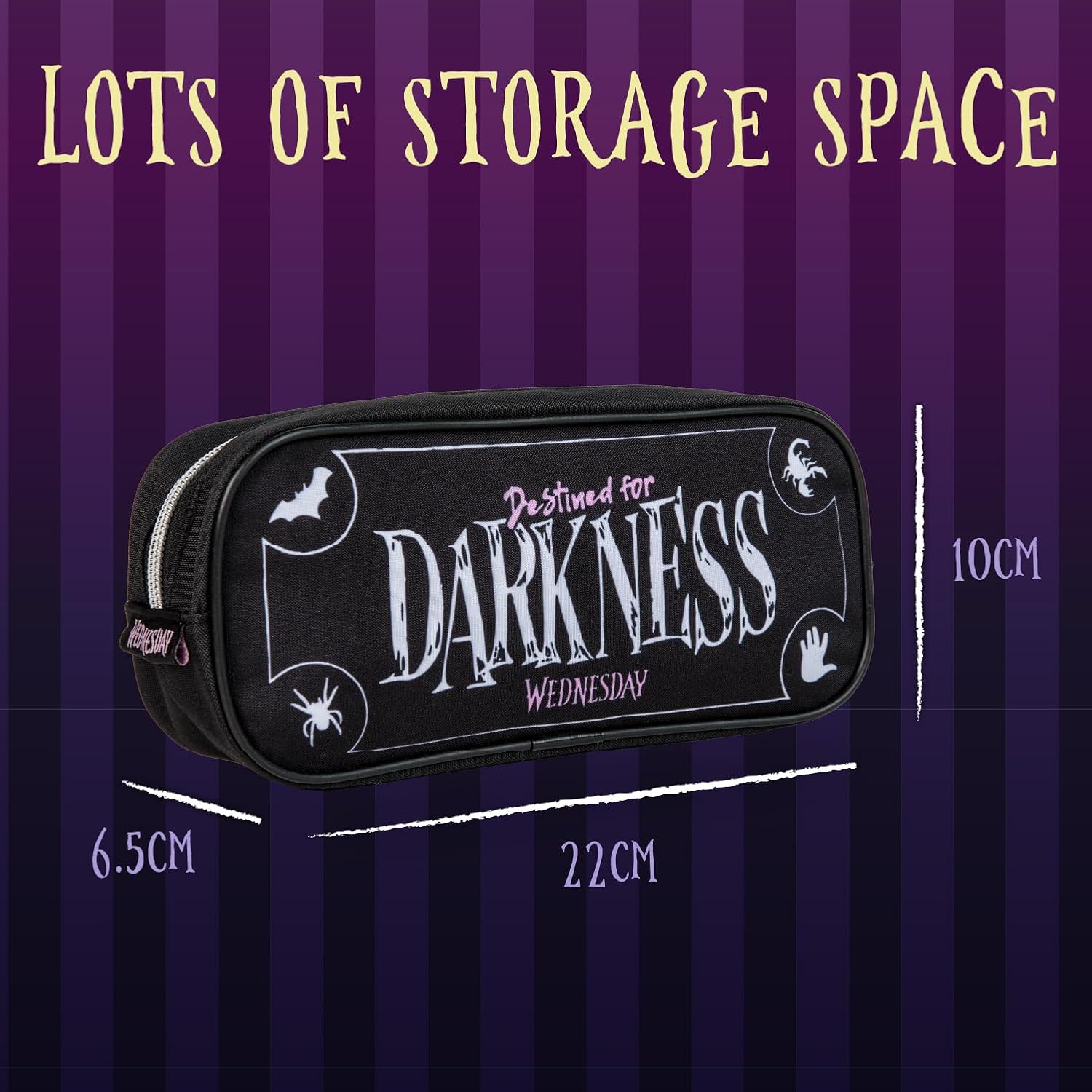 Blue Sky Studios Wednesday Pencil Pouch Wednesday Addams Gifts Merchandise Merch Small Travel Bag for Carrying Stationery Pens School Supplies Makeup - Darkness