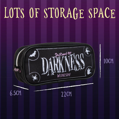 Blue Sky Studios Wednesday Pencil Pouch Wednesday Addams Gifts Merchandise Merch Small Travel Bag for Carrying Stationery Pens School Supplies Makeup - Darkness