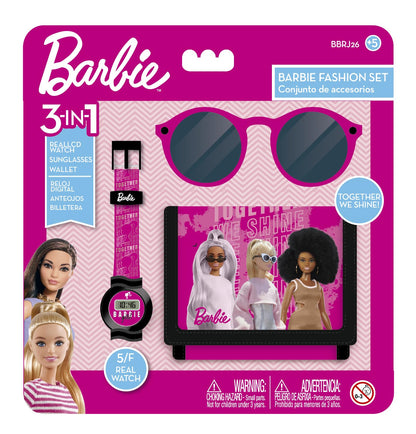 Barbie Fashion Set, Girls Toy Gift Set: LCD Watch, Sunglasses, and Wallet - for Kids Ages 3 and Up