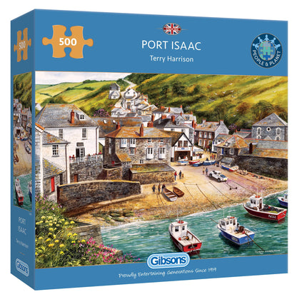 Port Isaac | 500 Piece Jigsaw Puzzle | Coastal Cornwall Jigsaw | | Sustainable Jigsaw Puzzle for Adults | Premium 100% Recycled Board | Great Gift for Adults | Gibsons Games