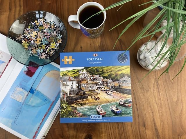 Port Isaac | 500 Piece Jigsaw Puzzle | Coastal Cornwall Jigsaw | | Sustainable Jigsaw Puzzle for Adults | Premium 100% Recycled Board | Great Gift for Adults | Gibsons Games