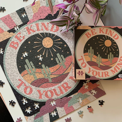 Be Kind to Your Mind | 500 Piece Jigsaw Puzzle | Mental Health Puzzle | Sustainable Jigsaw Puzzle for Adults | Premium 100% Recycled Board | Great Gift for Adults | Gibsons Games