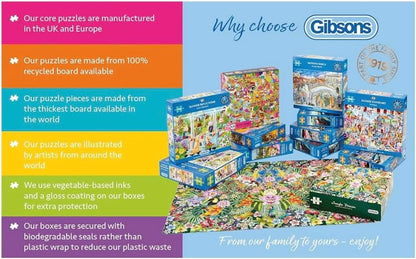 A Year in the Garden Circular | 500 Piece Circular Jigsaw | Nature Seasons Puzzle | Sustainable Jigsaw Puzzle for Adults | Premium 100% Recycled Board | Great Gift for Adults | Gibsons Games