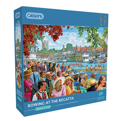 Rowing at the Regatta 1000 Piece Jigsaw Puzzle | Nostalgic Jigsaw Puzzle | Sustainable Jigsaw Puzzle for Adults | Premium 100% Recycled Board | Great Gift for Adults | Gibsons Games