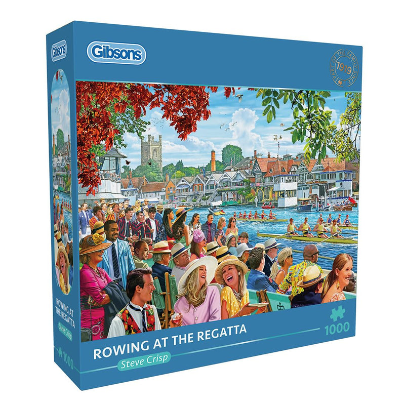 Rowing at the Regatta 1000 Piece Jigsaw Puzzle | Nostalgic Jigsaw Puzzle | Sustainable Jigsaw Puzzle for Adults | Premium 100% Recycled Board | Great Gift for Adults | Gibsons Games