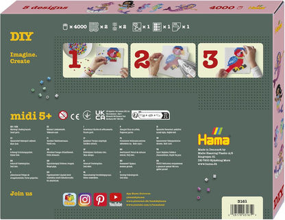 Hama Gift Box - Mermaids | Approx. 4.000 Beads, 2 Large Square pegboards No. 234, 2 Hama Gems, Colour Printed Design Sheet, Instructions and Ironing Paper