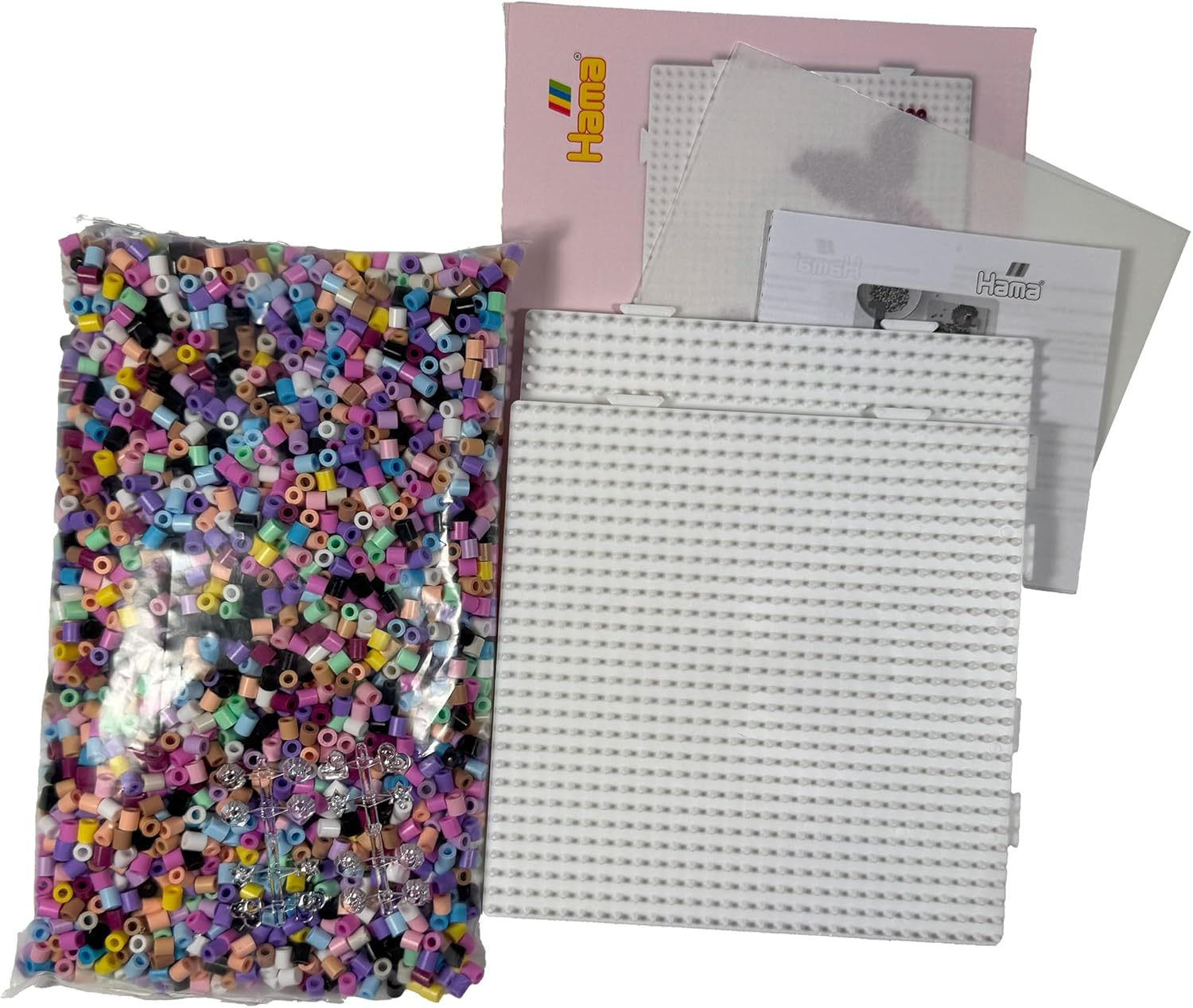 Hama Gift Box - Mermaids | Approx. 4.000 Beads, 2 Large Square pegboards No. 234, 2 Hama Gems, Colour Printed Design Sheet, Instructions and Ironing Paper