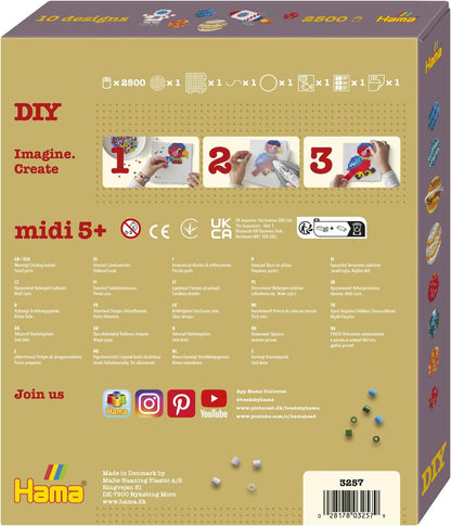 Hama Gift Box - Space | Approx. 2.500 Beads, 2 pegboards. 1 Display Mobile Ring, 1 String, Colour Printed Design Sheet, Instructions and Ironing Paper