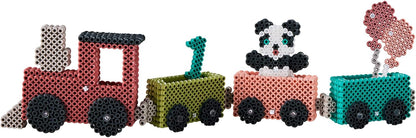 Hama Art - 3D Birthday Train | Approx. 6.000 Beads, 3 pegboards, 4 Hama Connectors, Colour Printed Design Sheet, Instructions & Ironing Paper