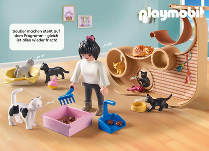 PLAYMOBIL | My Life | Katten café | Speelgoed voor kinderen | Dierenfiguren Set | Speelgoed voor kinderen vanaf 4 jaar | 71744
