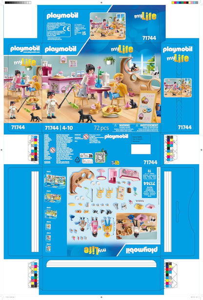 PLAYMOBIL | My Life | Katten café | Speelgoed voor kinderen | Dierenfiguren Set | Speelgoed voor kinderen vanaf 4 jaar | 71744