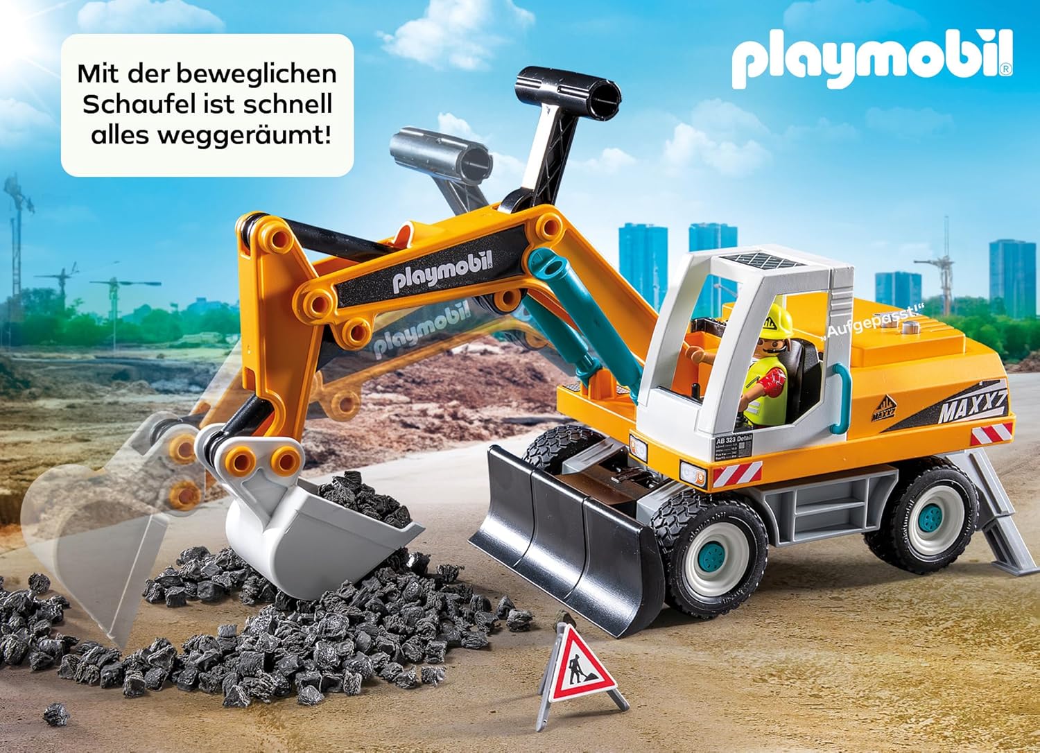 PLAYMOBIL | Action Heroes | Grote Graafmachine | Speelgoed voor kinderen | Graafmachine Set | Speelgoed voor kinderen vanaf 4 jaar | 71749