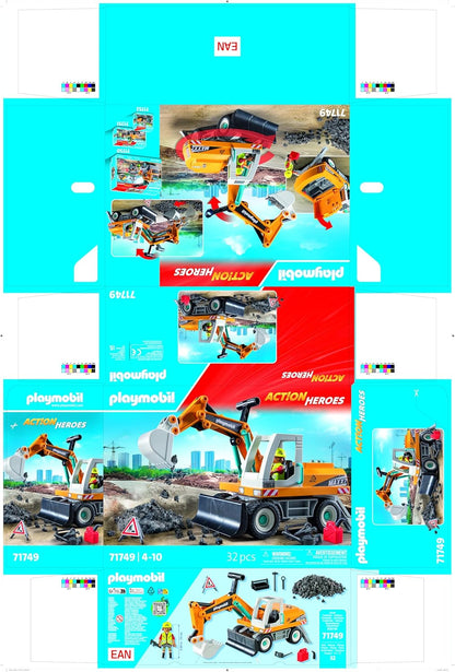 PLAYMOBIL | Action Heroes | Grote Graafmachine | Speelgoed voor kinderen | Graafmachine Set | Speelgoed voor kinderen vanaf 4 jaar | 71749
