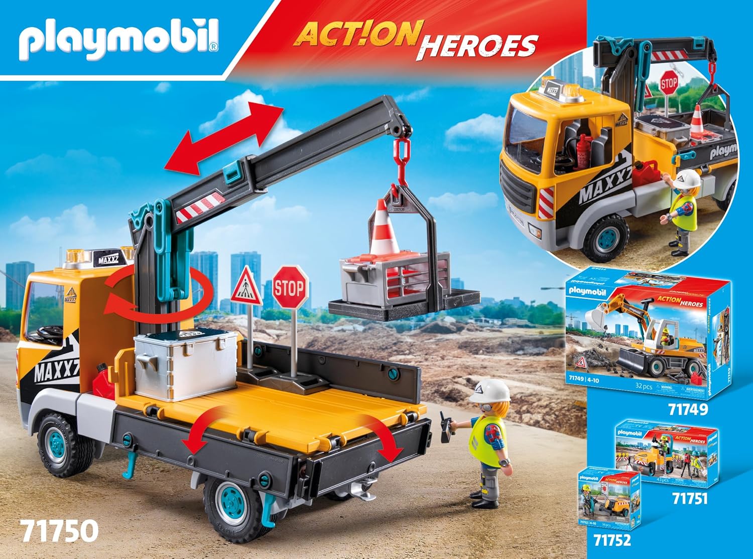 Playmobil - Construction Truck With Crane (71750)