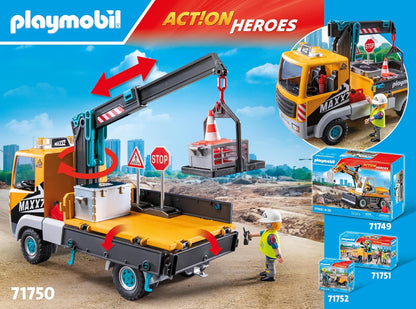 Playmobil - Construction Truck With Crane (71750)