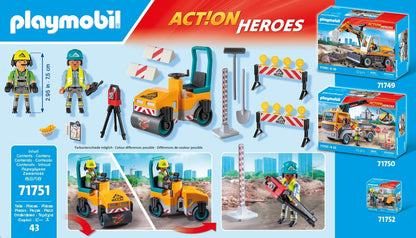 PLAYMOBIL | Action Heroes | Straatwerk | Speelgoed voor kinderen | Bouwset | Speelgoed voor kinderen vanaf 4 jaar | 71751