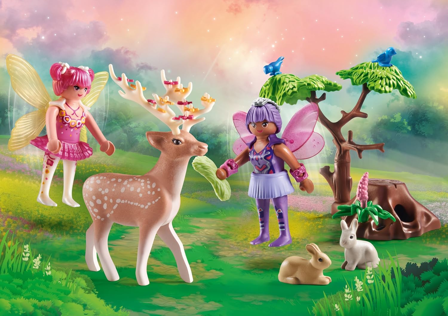 PLAYMOBIL | Fairies | Feeën met Schattige Bosdieren | Sprookjesspeelgoed | Speelgoed voor kinderen vanaf 4 jaar | 71800