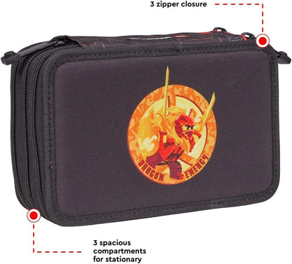 Lego Ninjago - 3 Layer Pencil Case -  Dragon Energy  (20291-2502)