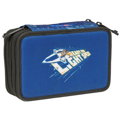 SKANDO BAGS Lego Ninjago Pencil Case, Stylish Writing Tool Organisation with Three Spacious Compartments, Secure Zips and Unique 1x1 Lego Details, Space Explorer, pencil case