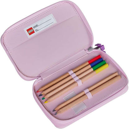SKANDO BAGS Lego Ninjago Pencil Case, Stylish Writing Tool Organisation with Three Spacious Compartments, Secure Zips and Unique 1x1 Lego Details, flowers., pencil case