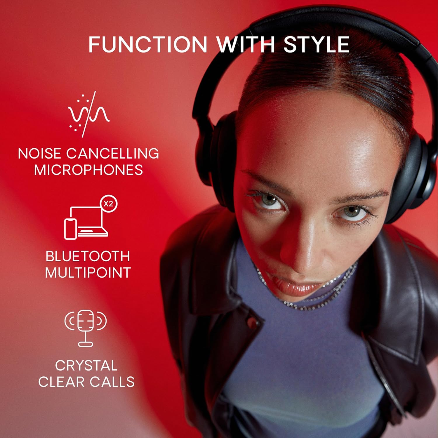 Urbanista Valencia Cuffie Bluetooth Over-Ear, Active Noise Cancelling, Cuffie Senza Fili Bluetooth, Tempo di riproduzione 50 ore, con modalità ANC, audio Hi-Res, bassi profondi, collegamento di 2