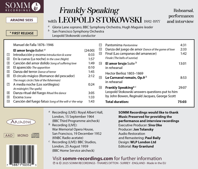 Frankly Speaking With Leopold Stokowski: Rehearsal, Performance and Interview