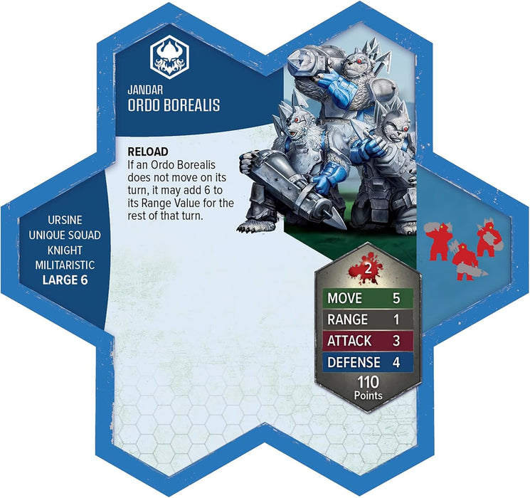 Renegade Games: Heroscape: Rising Tide – Knight Primus Adelbern & Ordo Borealis Army Expansion - 2 Fully Assembled Unpainted Miniatures & 2 Army Cards