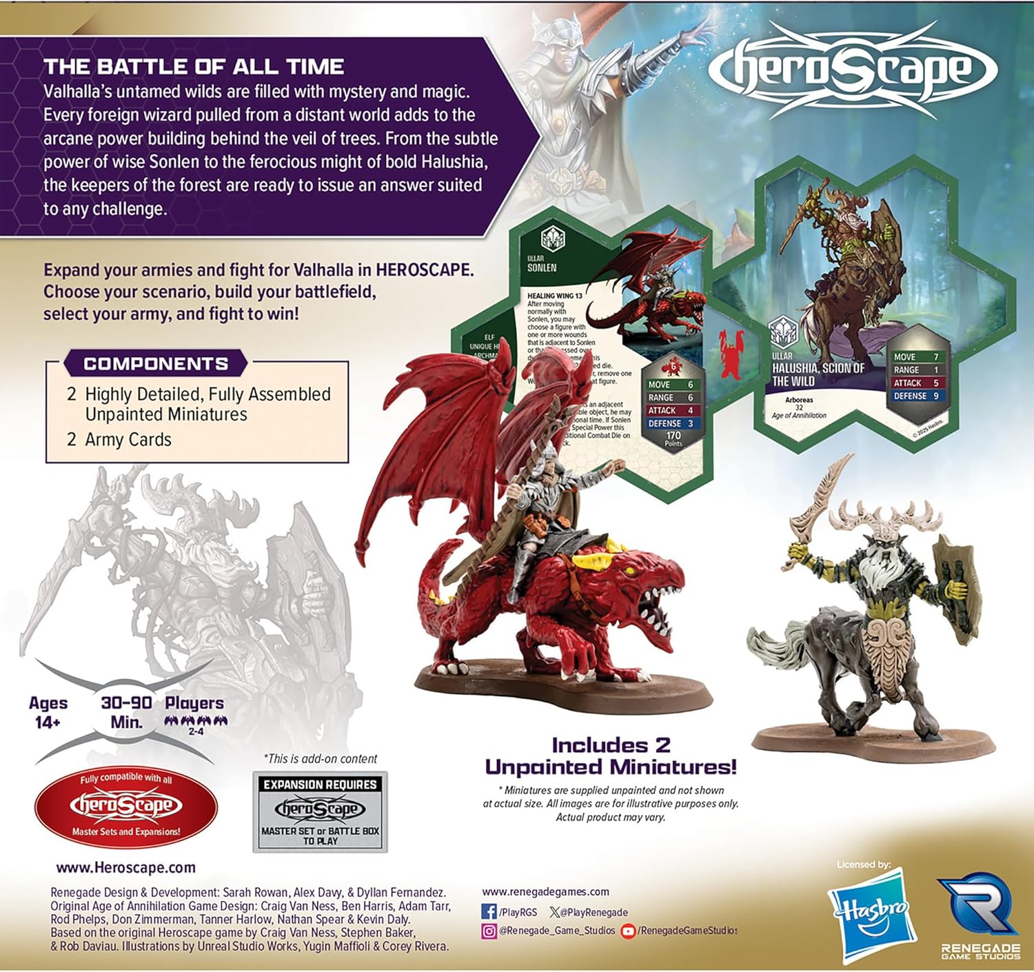 Renegade Game Studios | Heroscape: Rising Tide – Sonlen & Halushia, Scion of the Wild Army Expansion