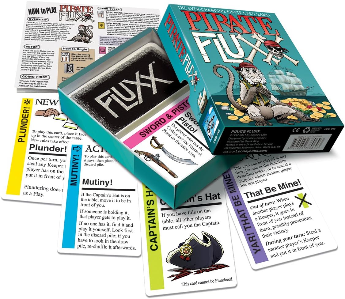 Looney Labs Pirate Fluxx Card Game - Ever-Changing Pirate-Themed Fun