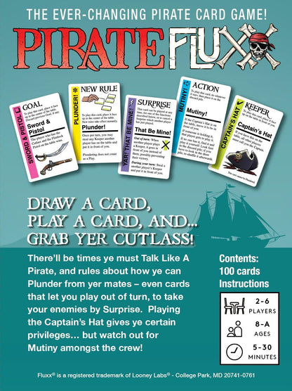 Looney Labs Pirate Fluxx Card Game - Ever-Changing Pirate-Themed Fun