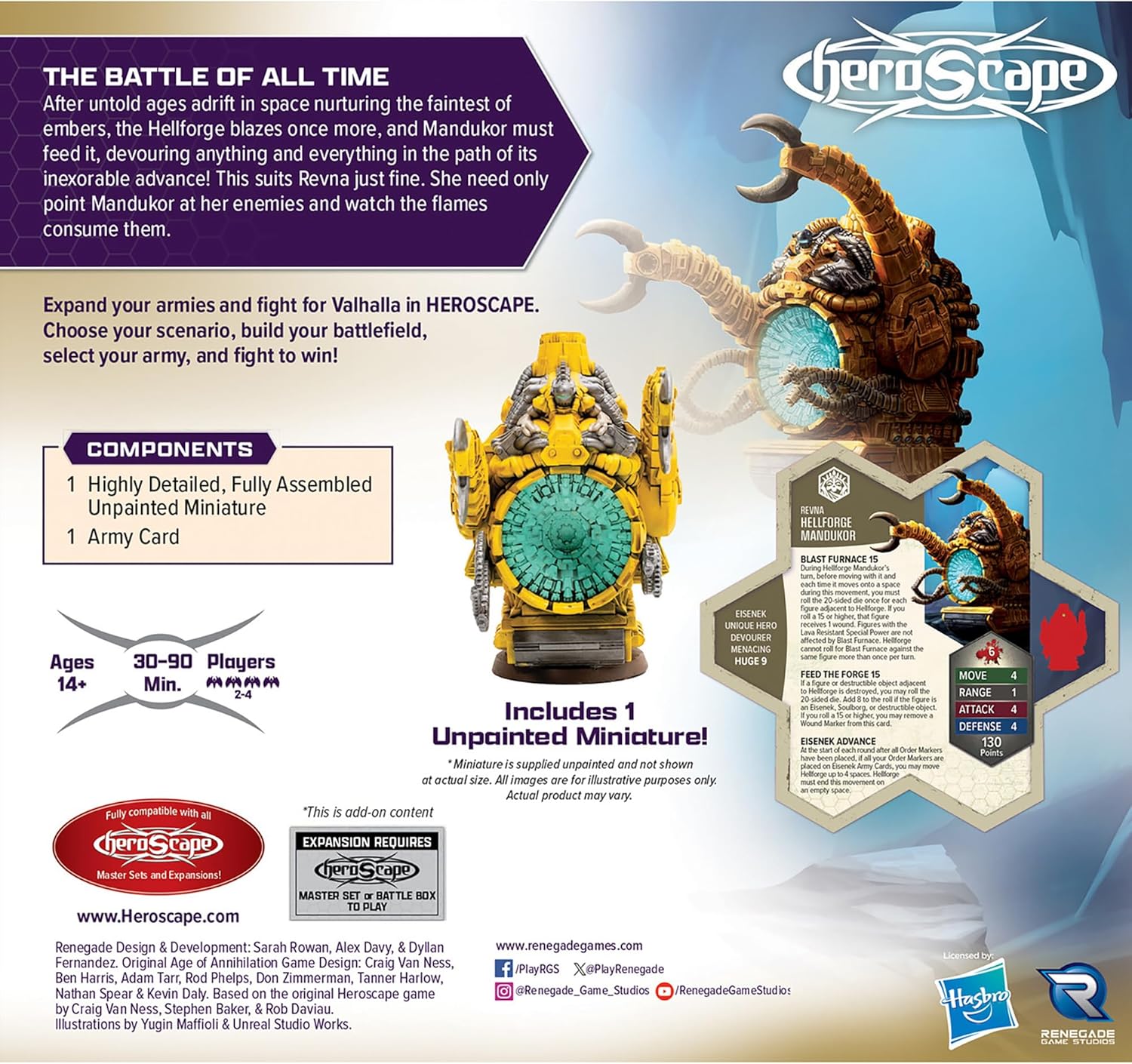 Renegade Game Studios | Heroscape: Rising Tide – Hellforge Mandukor Army Expansion