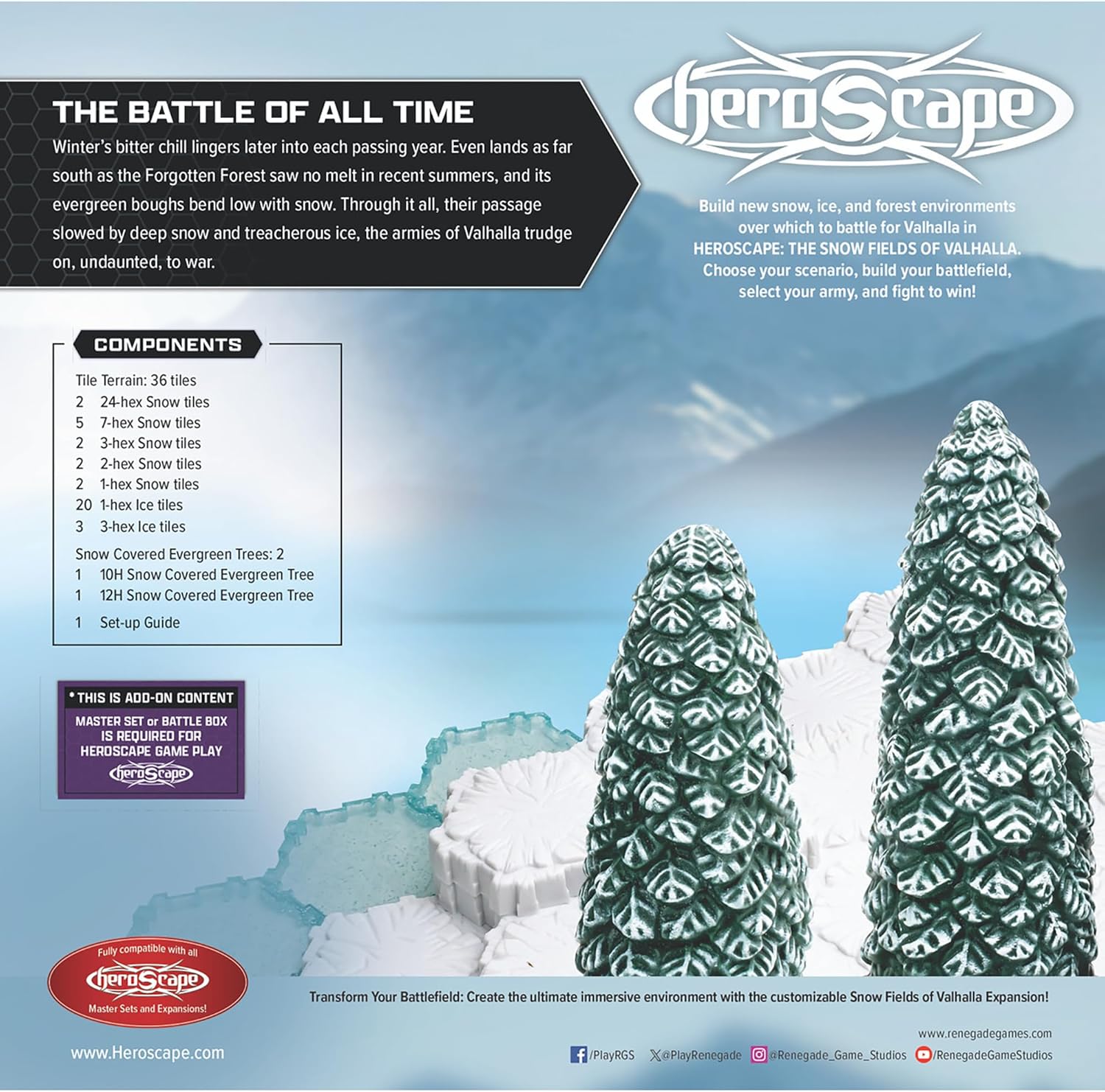 Renegade Game Studios | Heroscape: The Snow Fields of Valhalla Terrain Expansion