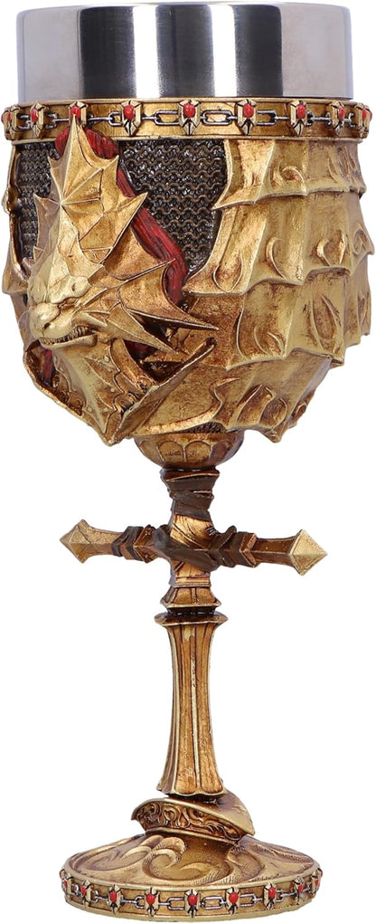 Nemesis Now Dark Souls Ornstein Goblet 15.5cm, Resin, Gold, Officially Licensed Dark Souls Merch, Dark Souls Trilogy Wine Cup, Stainless Steel Insert, Cast in The Finest Resin, Expertly Hand-Painted