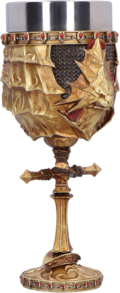 Nemesis Now Dark Souls Ornstein Goblet 15.5cm, Resin, Gold, Officially Licensed Dark Souls Merch, Dark Souls Trilogy Wine Cup, Stainless Steel Insert, Cast in The Finest Resin, Expertly Hand-Painted