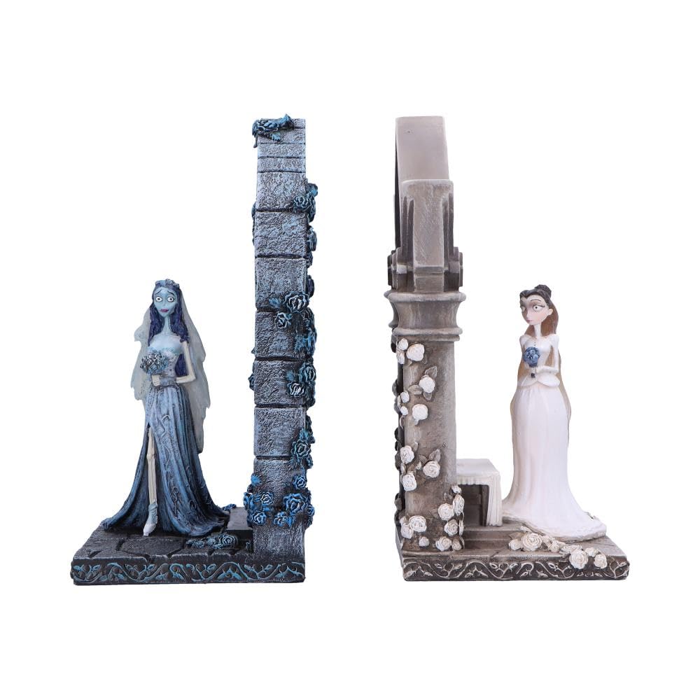 Nemesis Now Corpse Bride Emily and Victoria Bookends, Gothic Movie Collectibles, Officially Licensed Tim Burton Merchandise