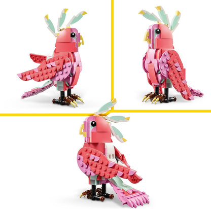 LEGO Creator 3in1 Wilde dieren: roze flamingo Speelgoed voor 8 jaar en Ouder, Verandert in Kaketoe en Axolotl, Creatief Bouwpakket voor Kinderen, Paascadeau voor Jongens en Meisjes 31170