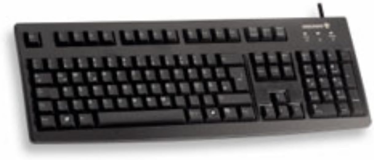 CHERRY G83-6105, Wired Keyboard for Industrial Applications, UK Layout (QWERTY), Abrasion-Resistant Keys, Easy to Clean, Recyclable, Black