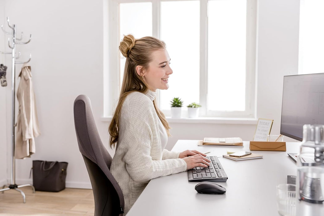 CHERRY STREAM DESKTOP RECHARGE, Wireless Desktop Set, UK Layout (QWERTY), 2.4 GHz RF, Quiet Keystrokes, Rechargeable, Black