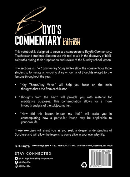 2024-2025 Boyd's Commentary Study Notes