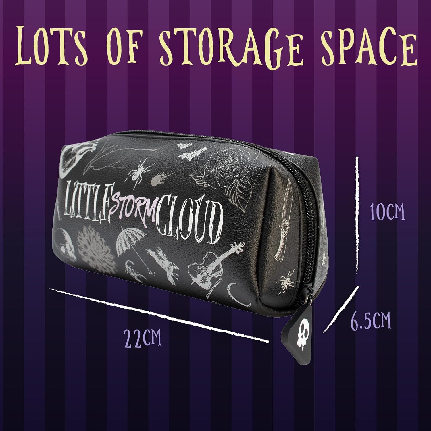 Blue Sky Studios Wednesday Pencil Pouch Wednesday Gifts Small Travel Bag for Carrying Stationery Pens School Supplies Makeup Storm Cloud Merch Merch