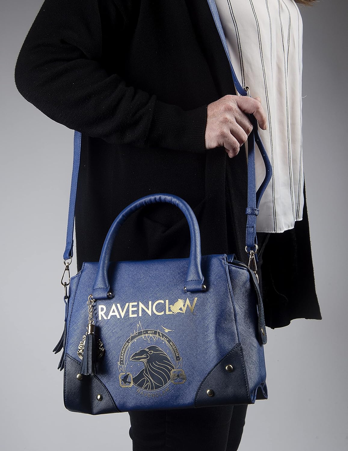 Harry Potter: Women Premium Ravenclaw blue and gold multi-use Handbag Crossbody Shoulder bag PU Leather