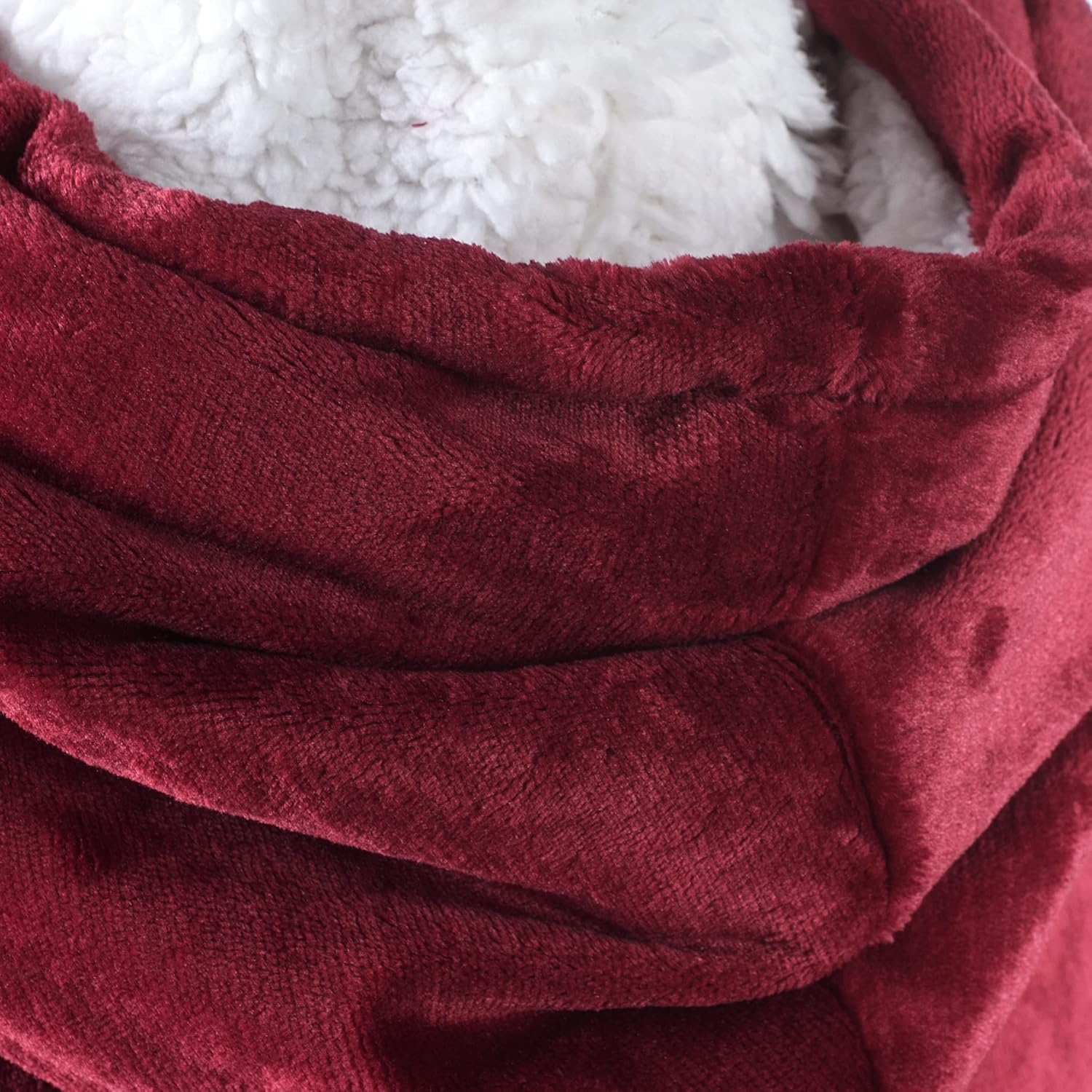 Harry Potter: Gryffindor Oversized Blanket Hoodie – Comfortable, soft, warm, plush hooded wearable blanket for men and women with Sherpa fleece lining and pockets