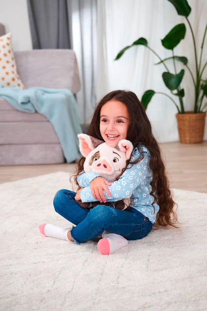 Pua 25 cm plush soft toy, Moana 2 soft cuddly plush Pig, Suitable from the First Months of Life, Pink
