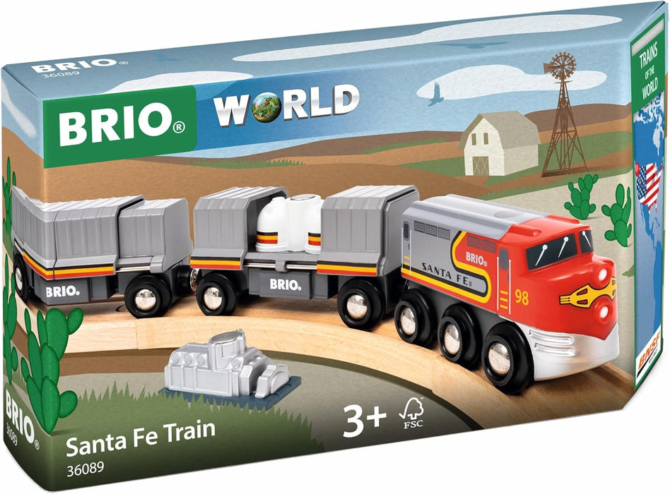 BRIO World 36089 - Santa Fe Train - Wooden Railway Accessories - Railway Toy Train for Kids 3+